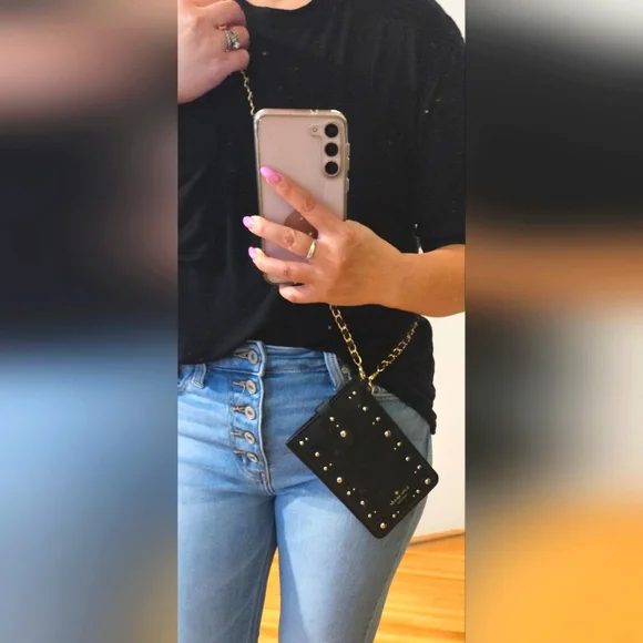 kate spade Black Studded Wristlet 3.25 x 6.25 inches - Picture 5 of 13